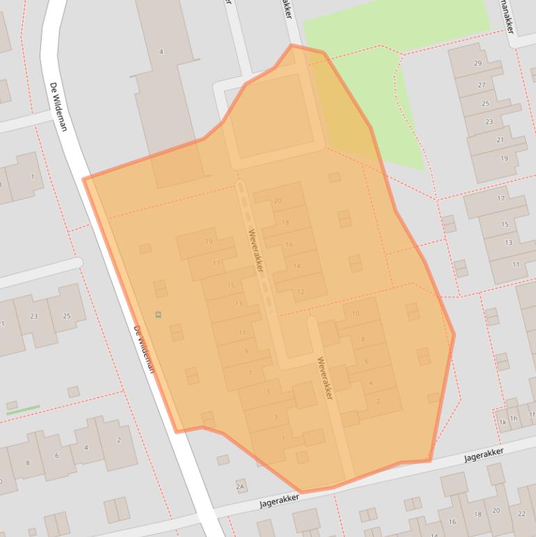 Kaart van postcodegebied 1541VN.