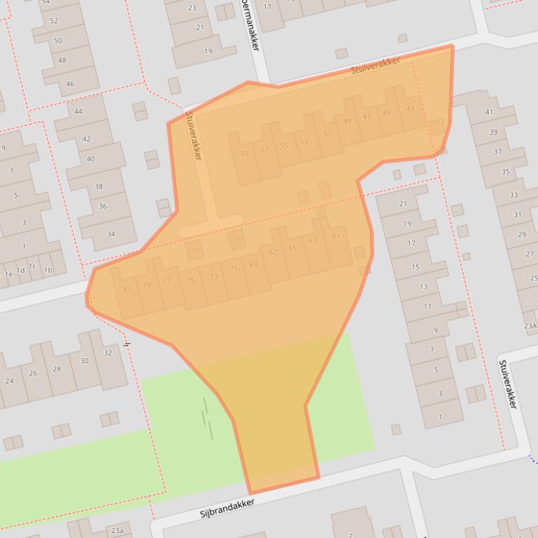 Kaart van postcodegebied 1541VR.