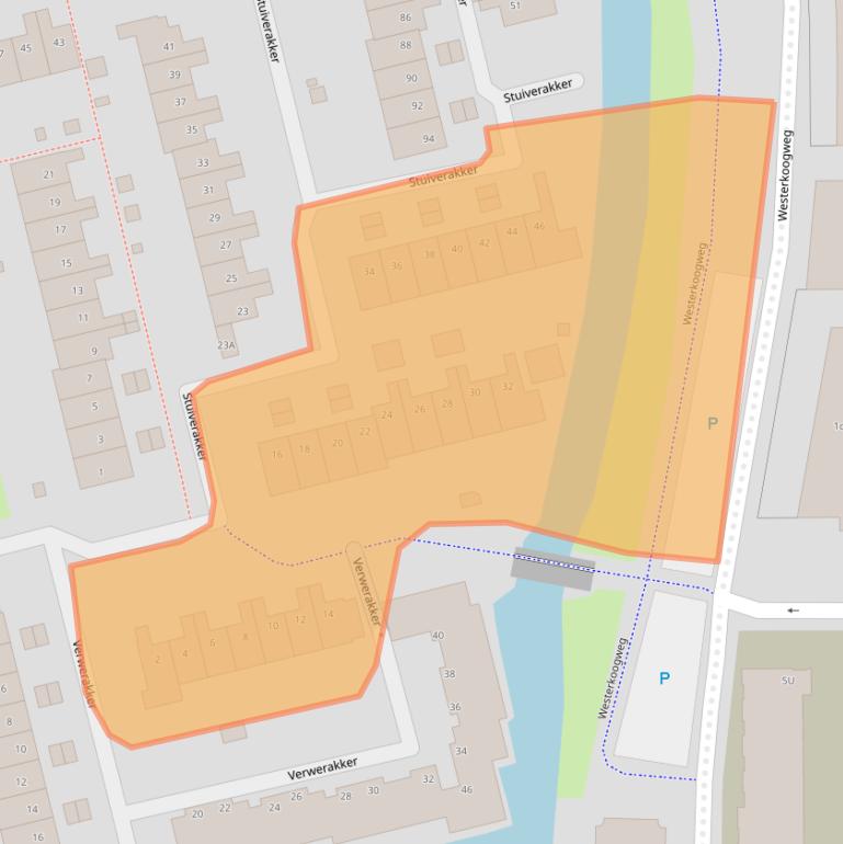 Kaart van postcodegebied 1541VS.