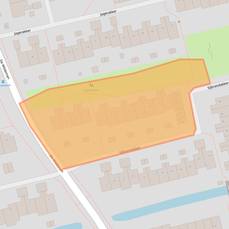 Kaart van postcodegebied 1541VW.