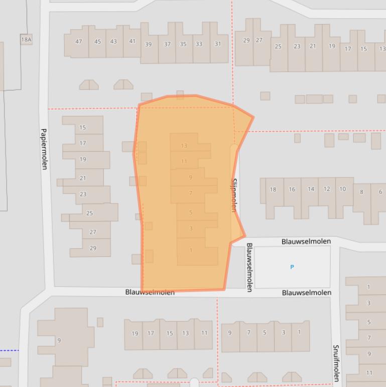 Kaart van postcodegebied 1541WB.