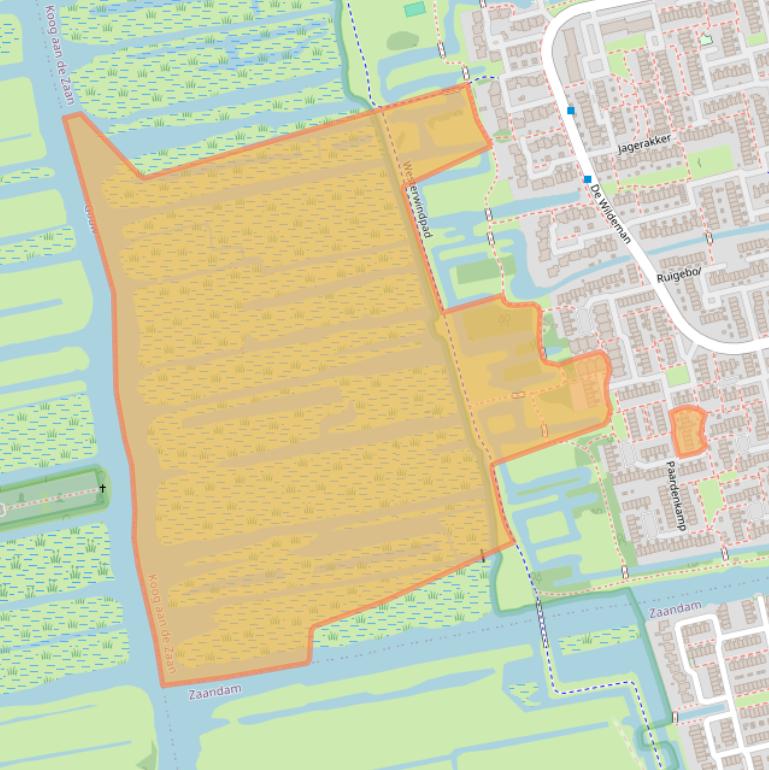 Kaart van postcodegebied 1541XM.