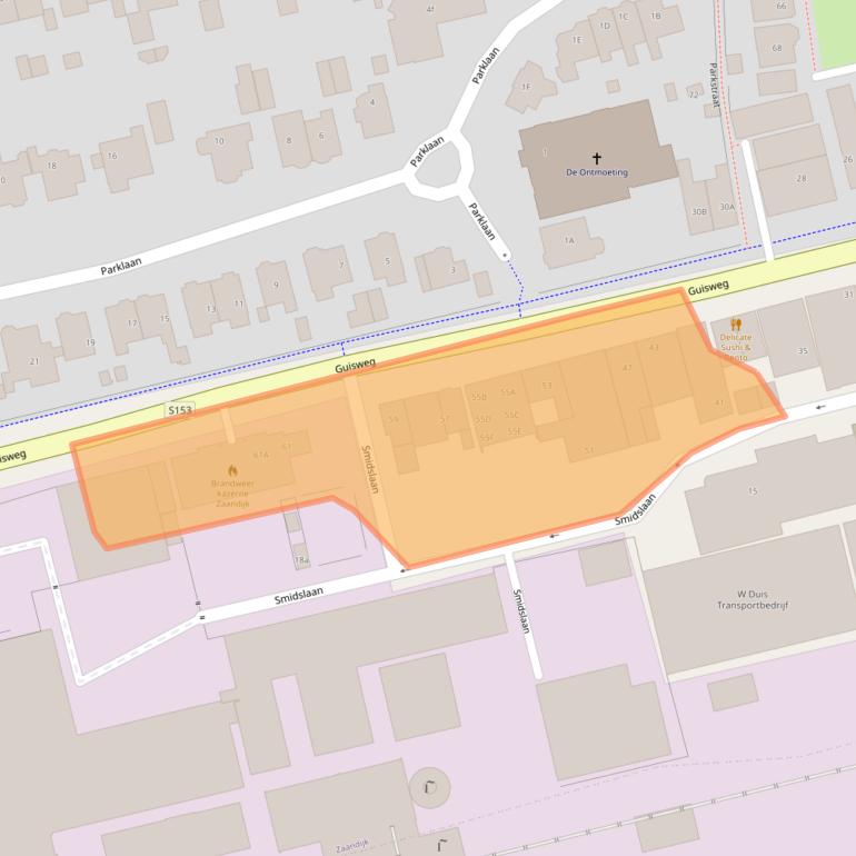 Kaart van postcodegebied 1544AH.