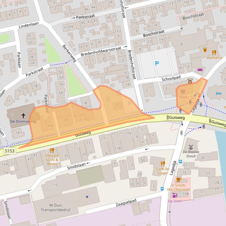 Kaart van postcodegebied 1544AJ.