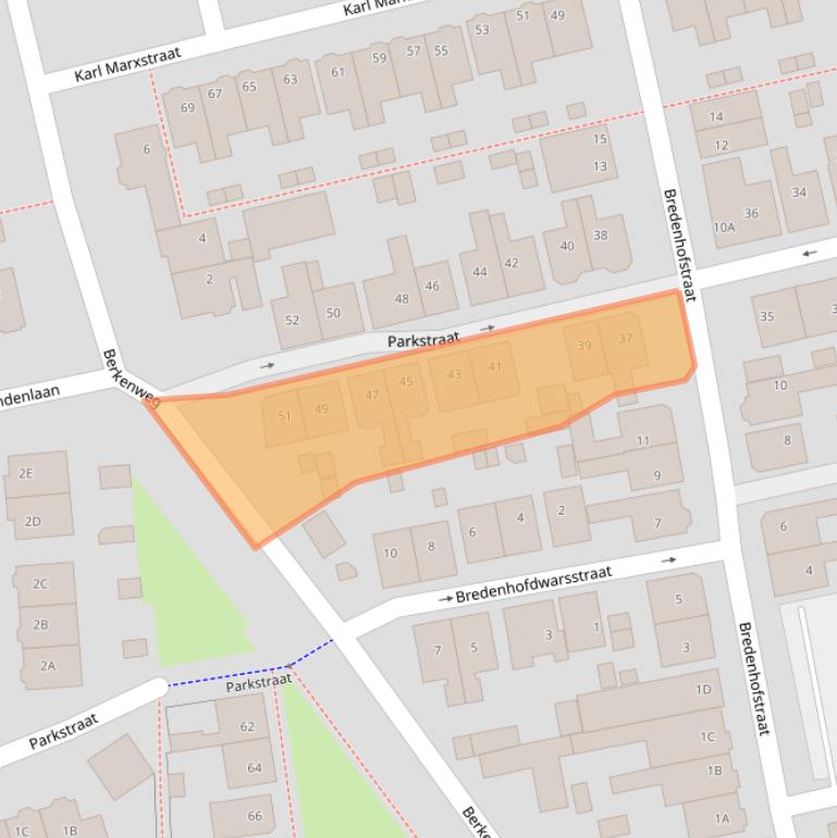Kaart van postcodegebied 1544AN.