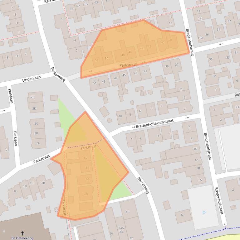 Kaart van postcodegebied 1544AR.