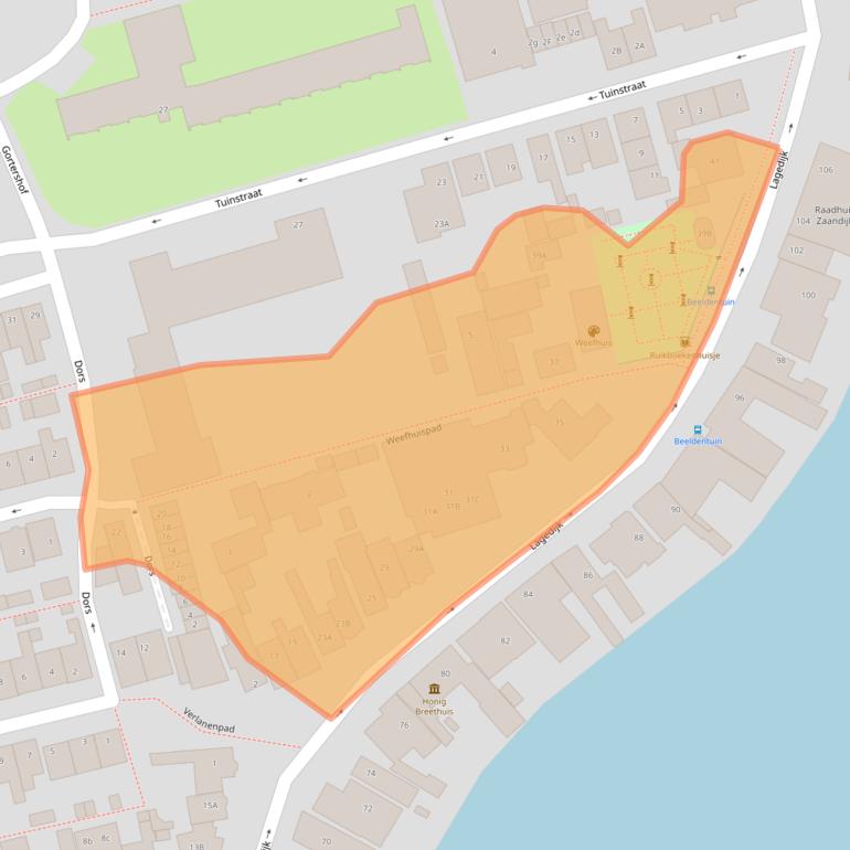 Kaart van postcodegebied 1544BB.