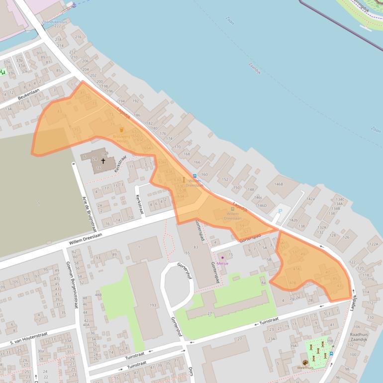 Kaart van postcodegebied 1544BC.