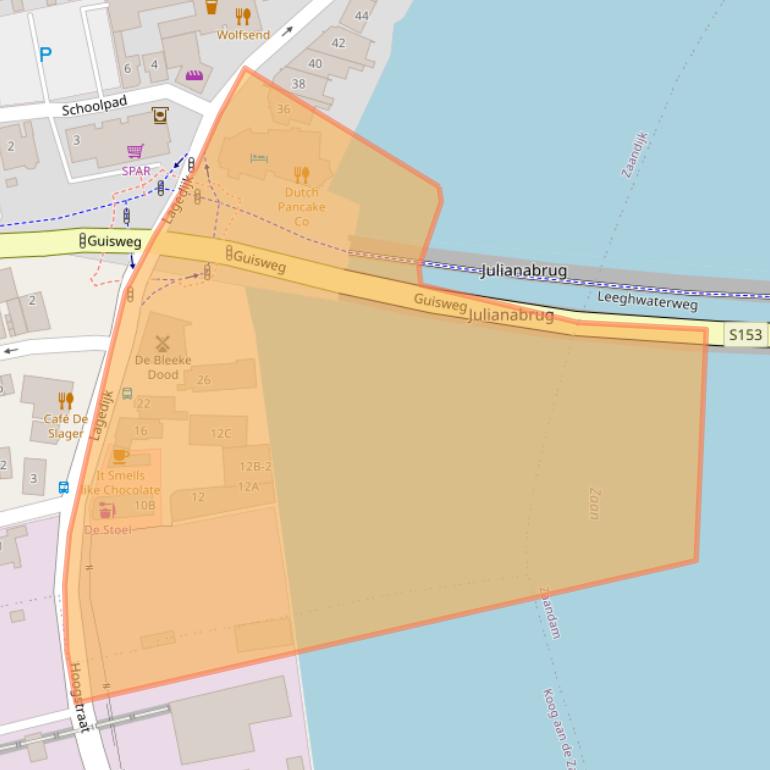 Kaart van postcodegebied 1544BG.