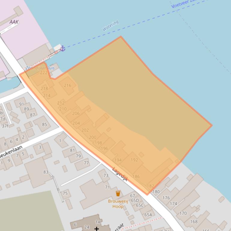 Kaart van postcodegebied 1544BM.