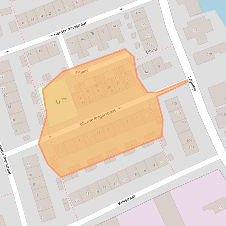 Kaart van postcodegebied 1544CC.