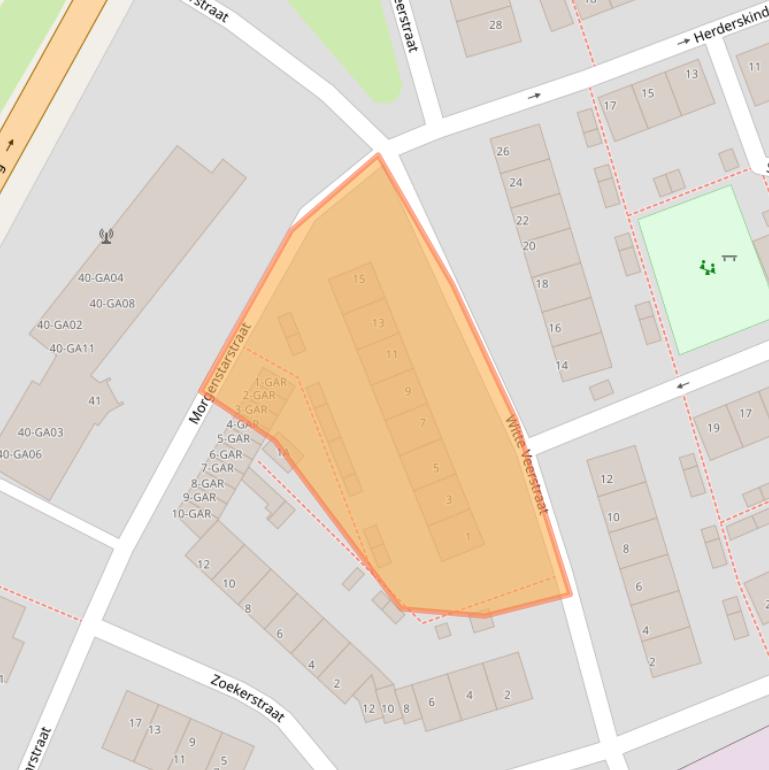 Kaart van postcodegebied 1544CG.