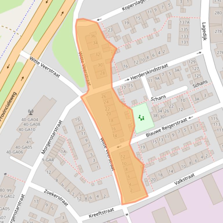 Kaart van postcodegebied 1544CH.