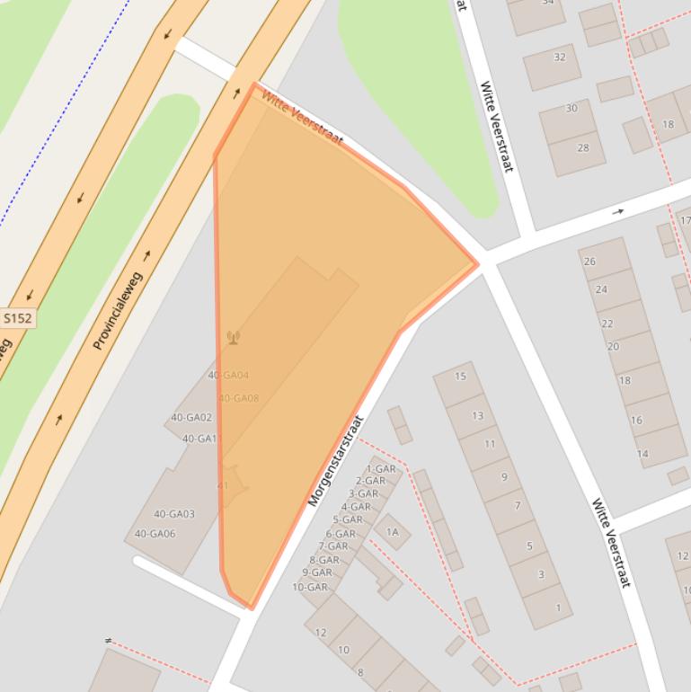 Kaart van postcodegebied 1544CN.