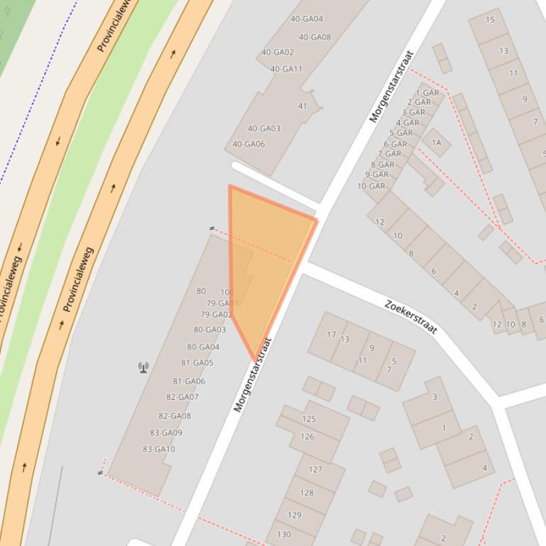 Kaart van postcodegebied 1544CS.