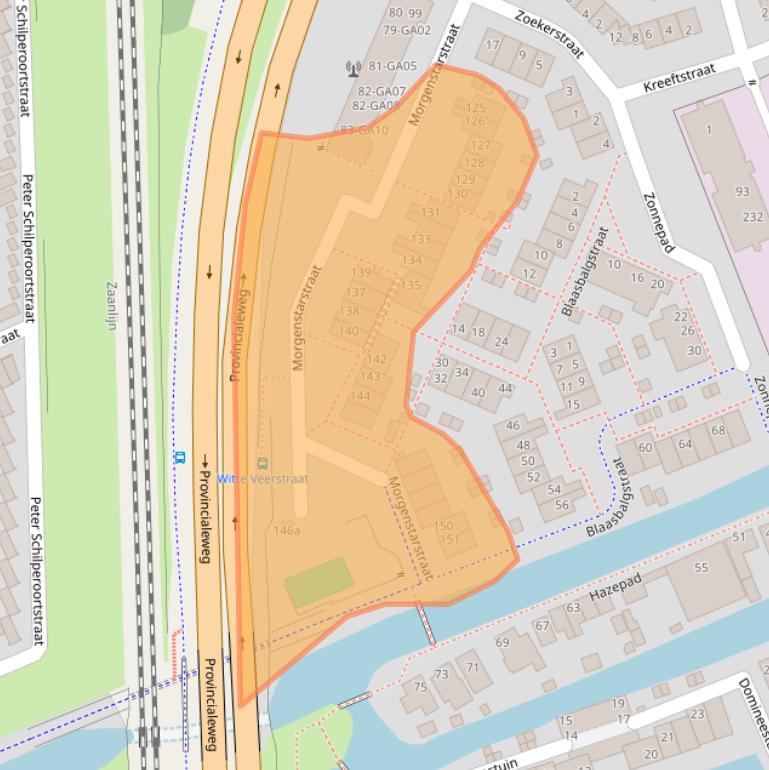 Kaart van postcodegebied 1544CT.