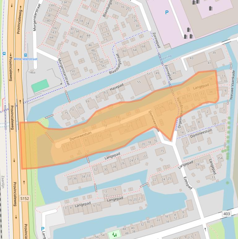 Kaart van postcodegebied 1544CZ.