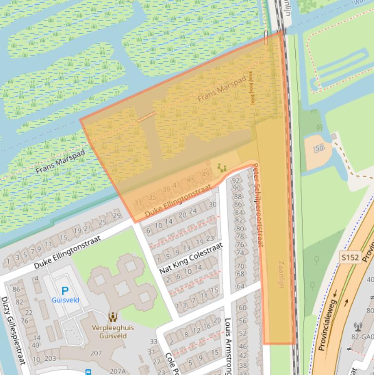 Kaart van postcodegebied 1544KP.