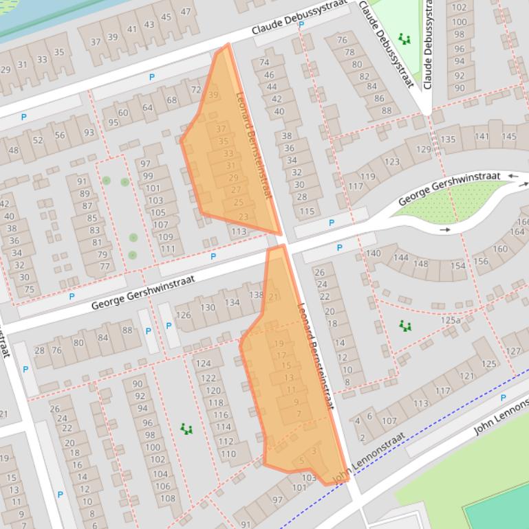 Kaart van postcodegebied 1544LA.
