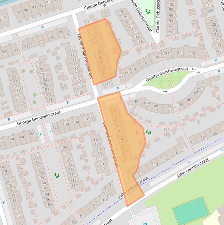 Kaart van postcodegebied 1544LB.