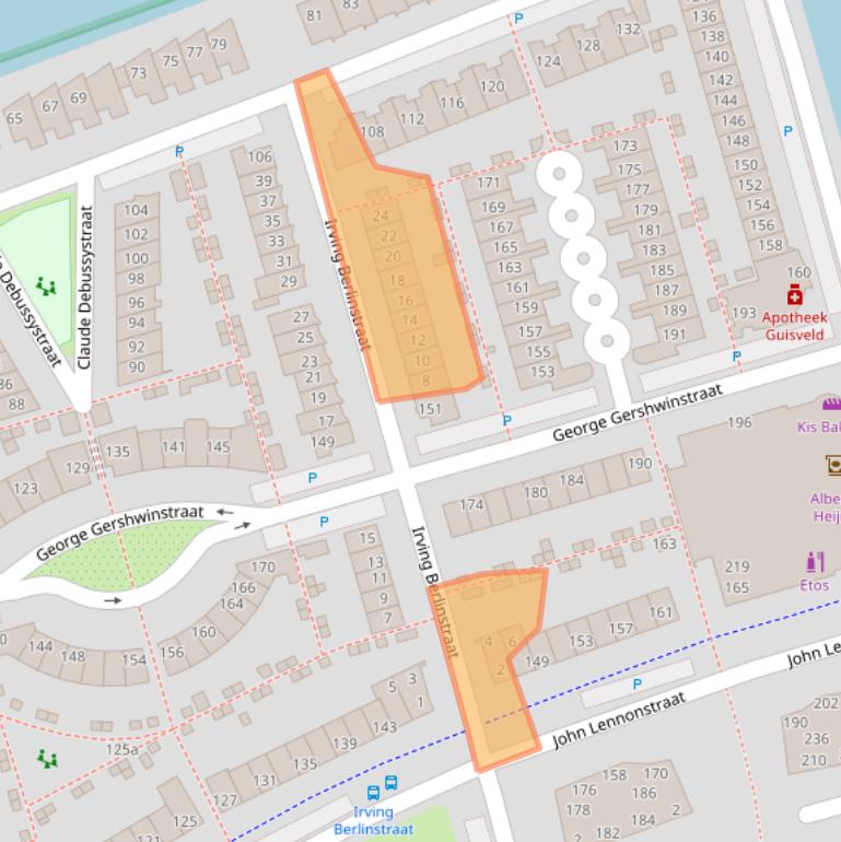 Kaart van postcodegebied 1544LD.