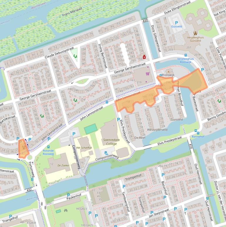 Kaart van postcodegebied 1544LE.