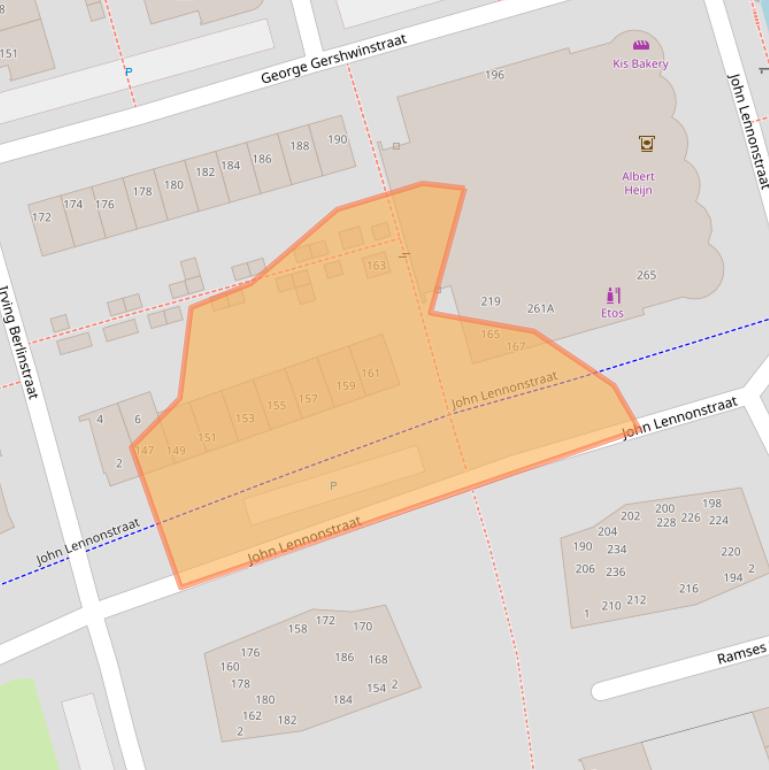 Kaart van postcodegebied 1544LJ.