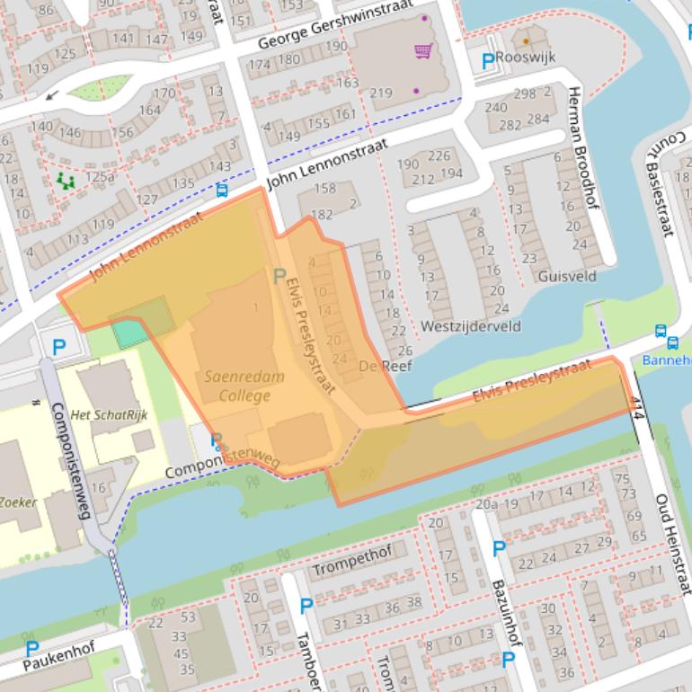 Kaart van postcodegebied 1544LM.