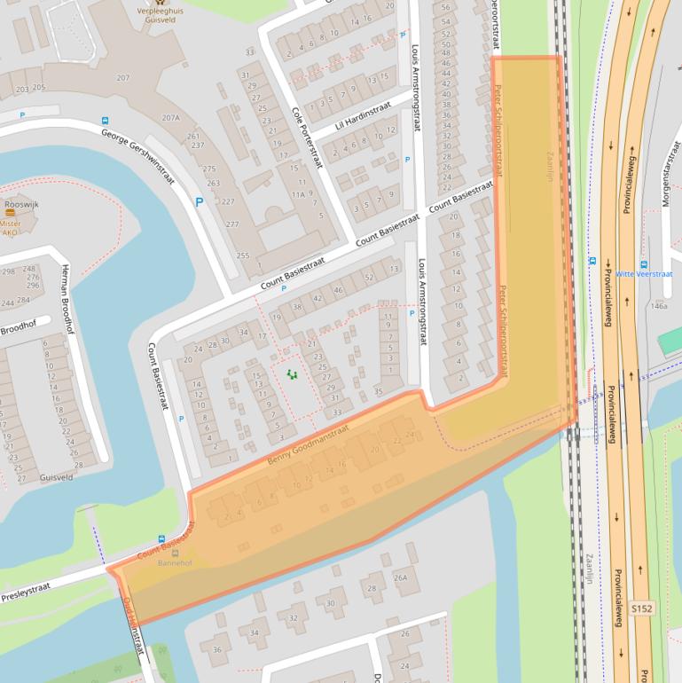Kaart van postcodegebied 1544LR.