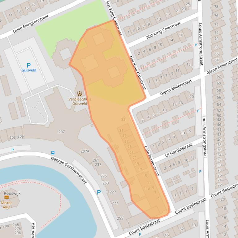 Kaart van postcodegebied 1544LS.