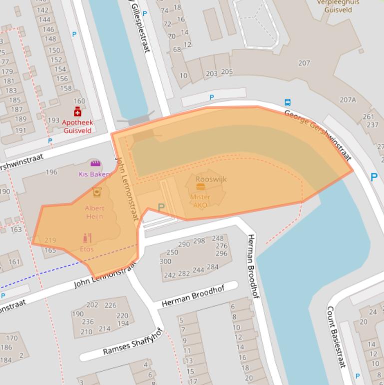 Kaart van postcodegebied 1544LT.