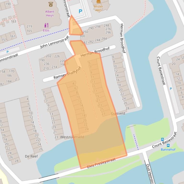 Kaart van postcodegebied 1544LX.