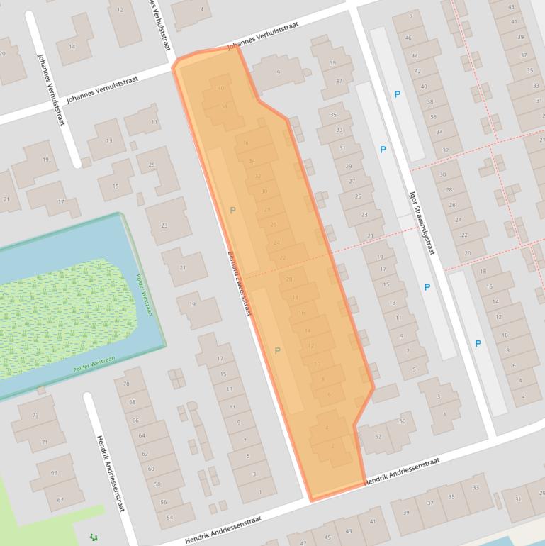 Kaart van postcodegebied 1544MB.