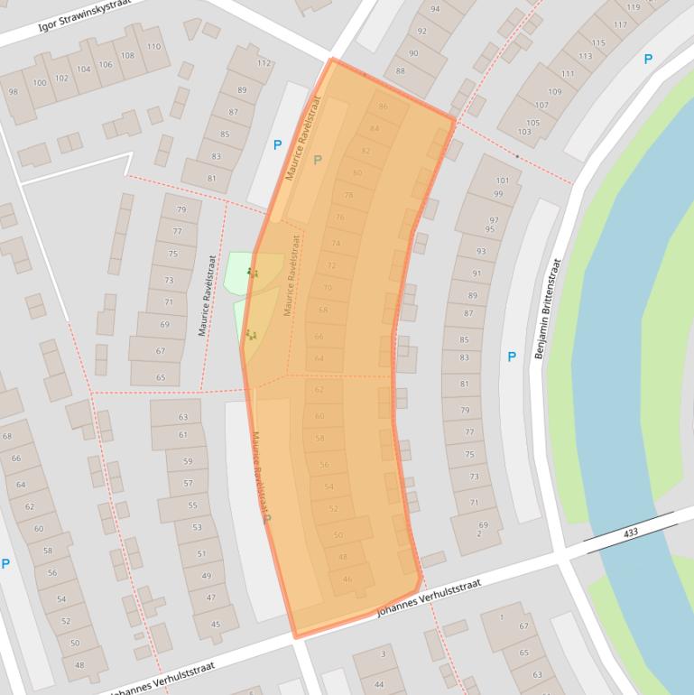 Kaart van postcodegebied 1544ML.