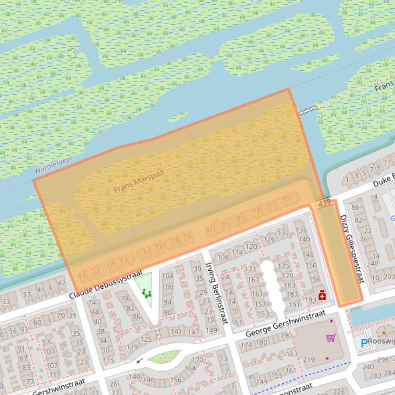 Kaart van postcodegebied 1544NP.