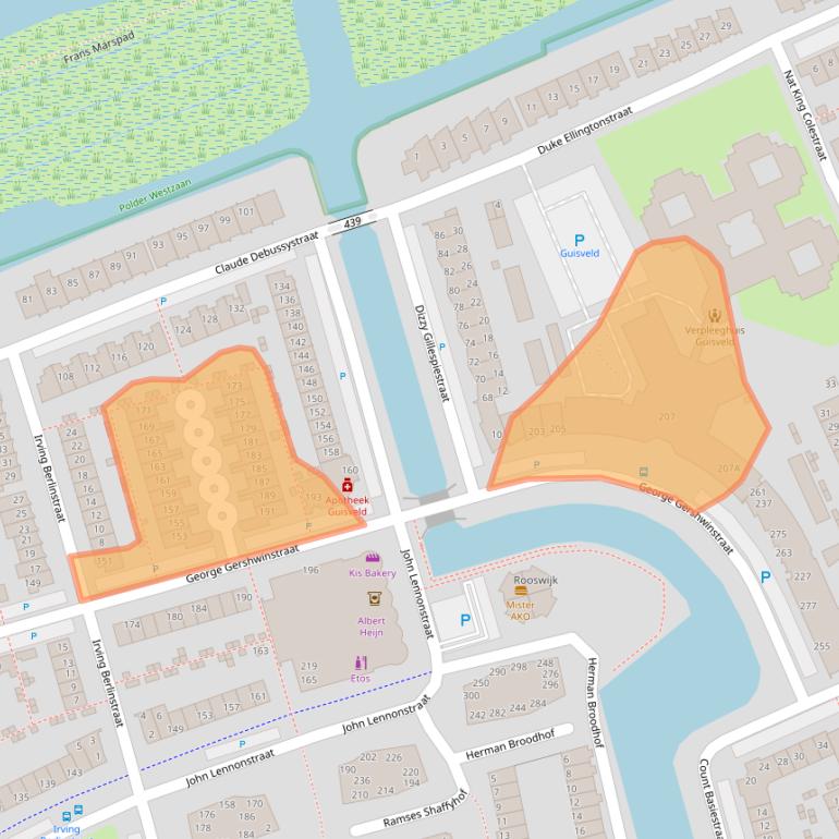 Kaart van postcodegebied 1544NX.