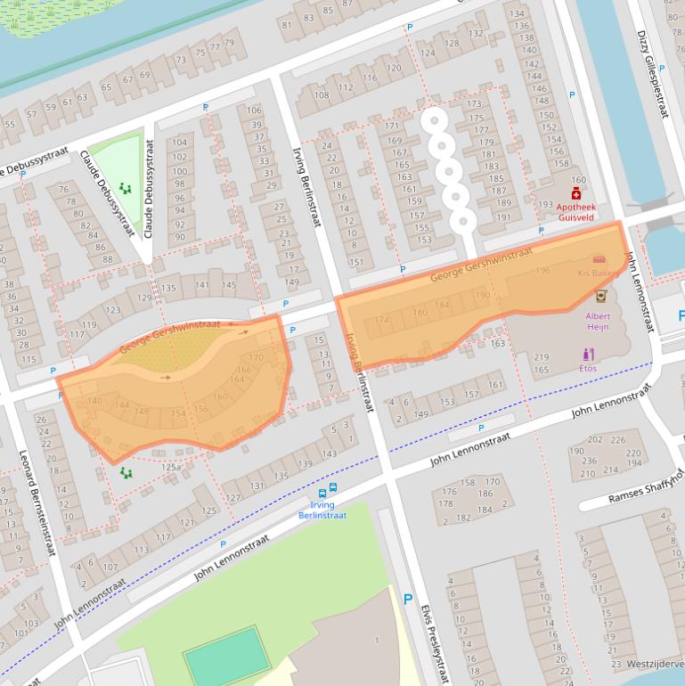 Kaart van postcodegebied 1544NZ.