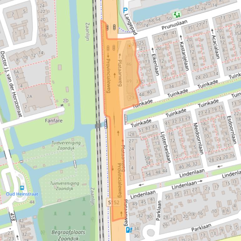 Kaart van postcodegebied 1544PB.