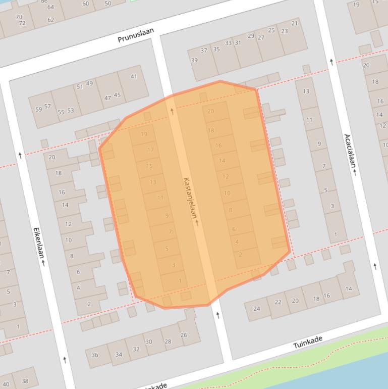 Kaart van postcodegebied 1544PH.