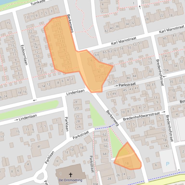 Kaart van postcodegebied 1544PK.