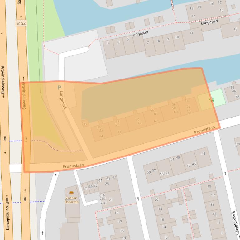 Kaart van postcodegebied 1544PR.