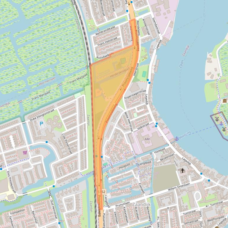 Kaart van postcodegebied 1544PX.