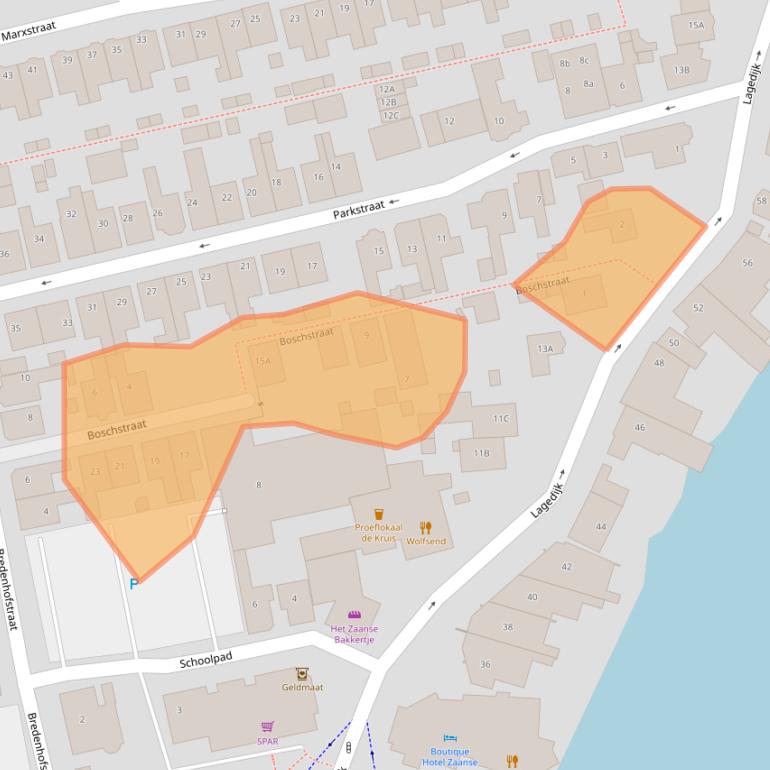 Kaart van postcodegebied 1544RC.