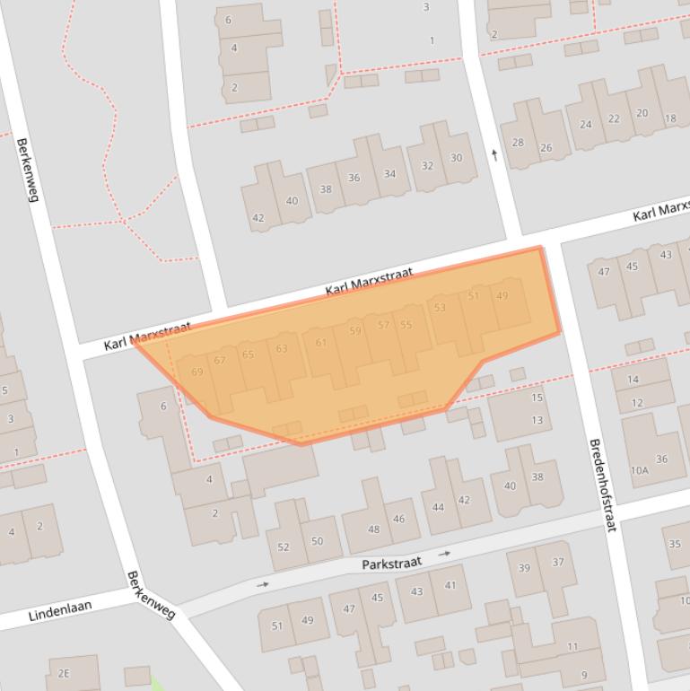 Kaart van postcodegebied 1544RE.