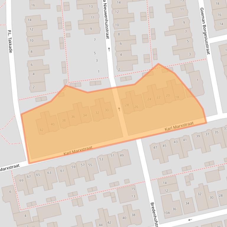 Kaart van postcodegebied 1544RH.