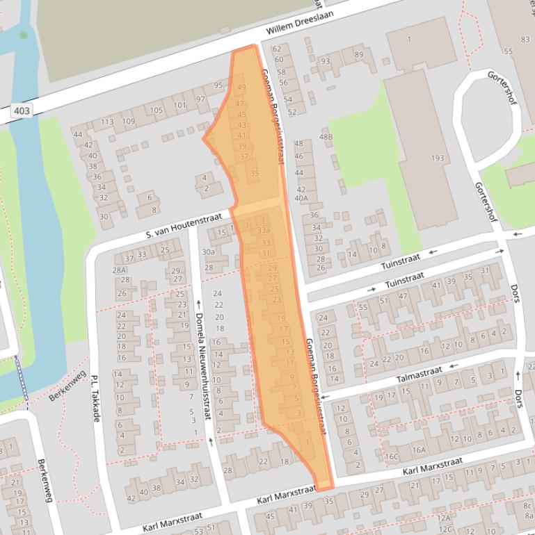 Kaart van postcodegebied 1544RM.
