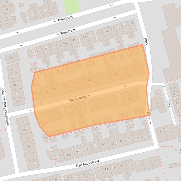 Kaart van postcodegebied 1544RR.