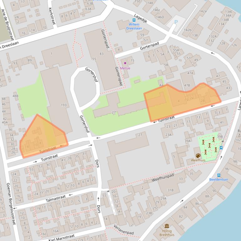 Kaart van postcodegebied 1544RV.