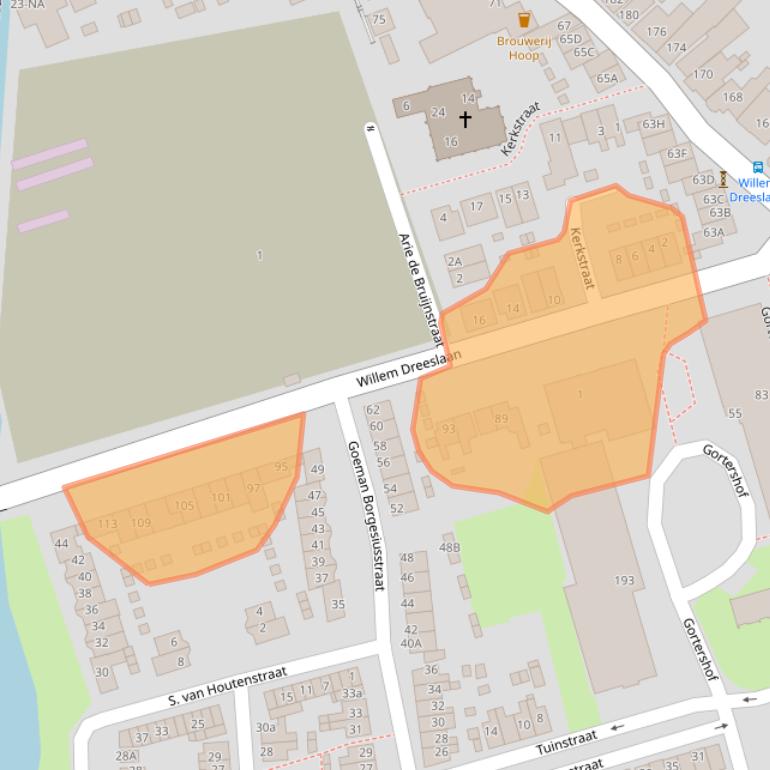 Kaart van postcodegebied 1544SB.