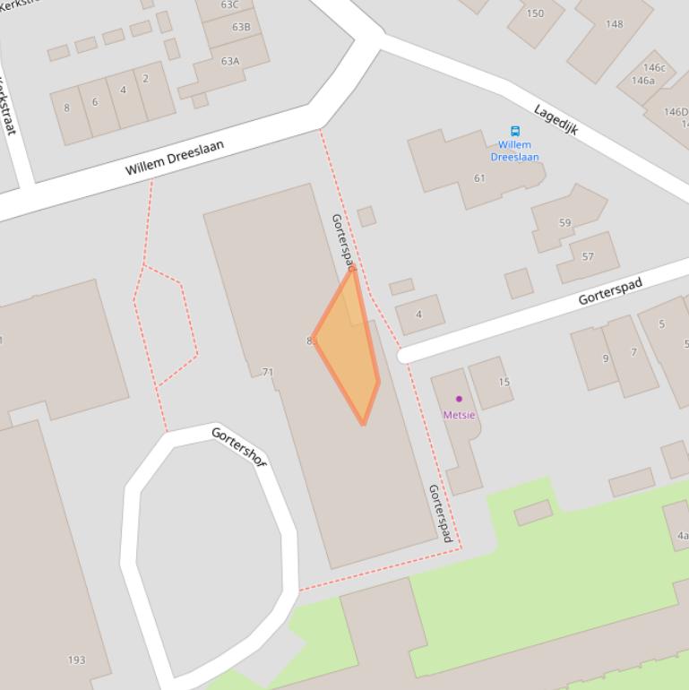 Kaart van postcodegebied 1544SK.